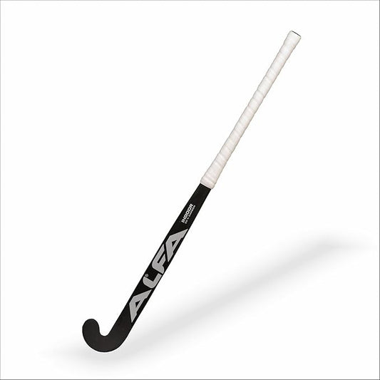 ALFA Indoor I30 Hockey Stick | Color : Black | Material : 30% Carbon Composite |Dual Core Technology | Hybrid Composite Structure | Enhanced Control | Lightweight and Durable